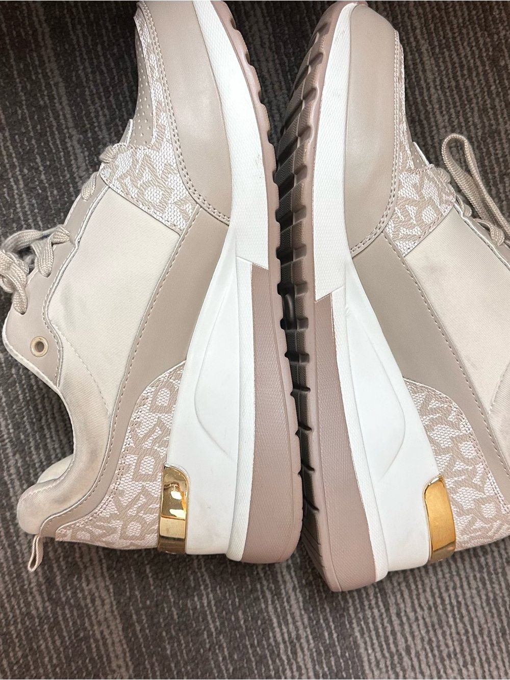 Dkny Cream/Tan Platform Lace-Up Sneakers - Picture 2 of 4